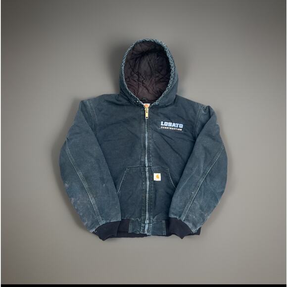 Carhartt J140 Black Duck Jacket Large Quilted Flannel Lined Workwear Zip Quilt - Picture 1 of 7